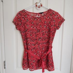 2/$15 Red Blouse with bracelet